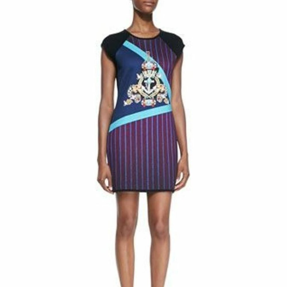 MARY KATRANTZOU Cap Sleeve ANCHOR BADGE Dress